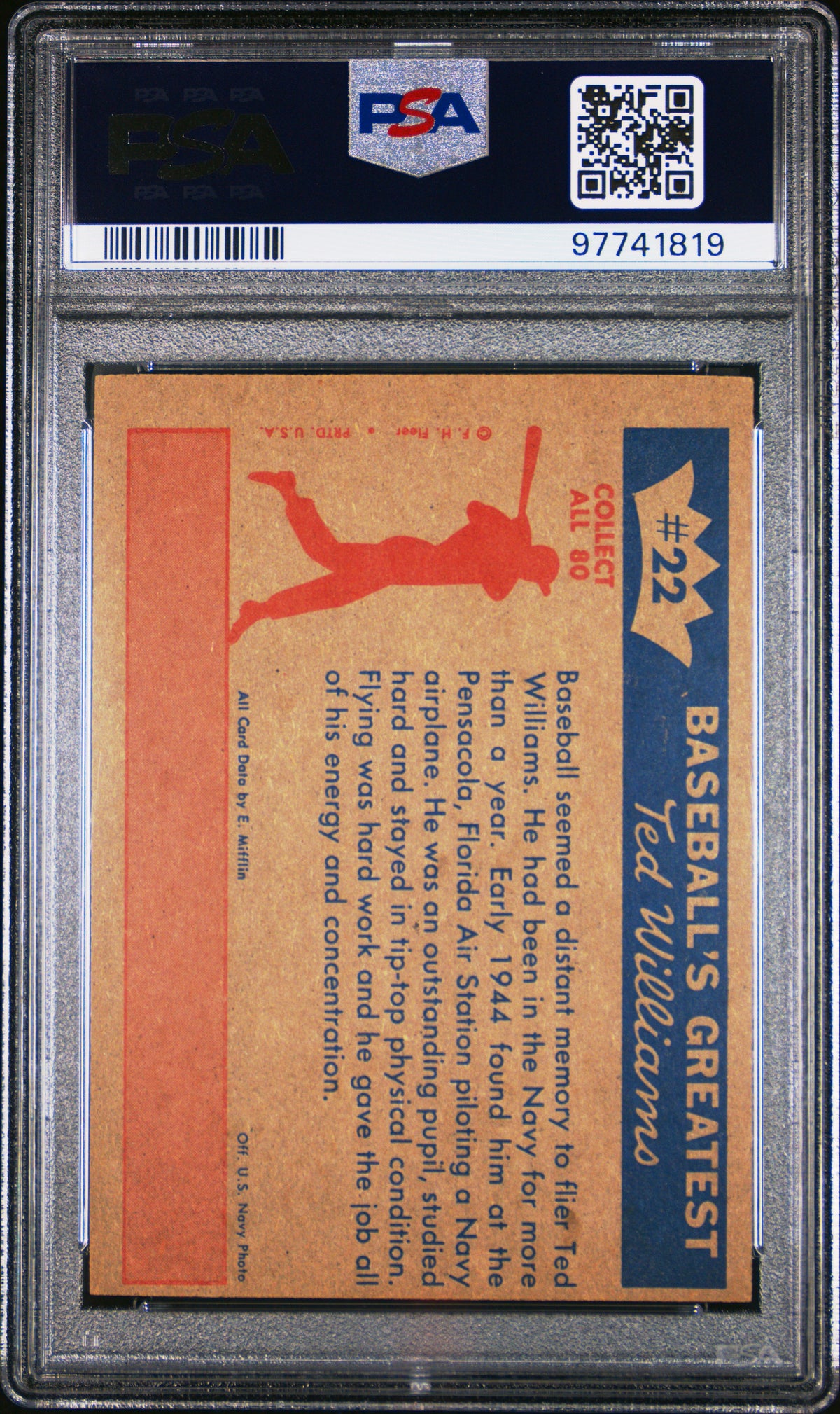 1959 Fleer Ted Williams 1944-Ted Solos PSA 6