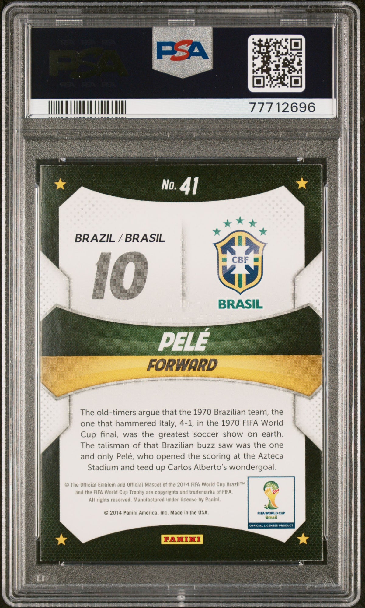 2014 Panini Prizm World Cup Stars Pele Stars PSA 8