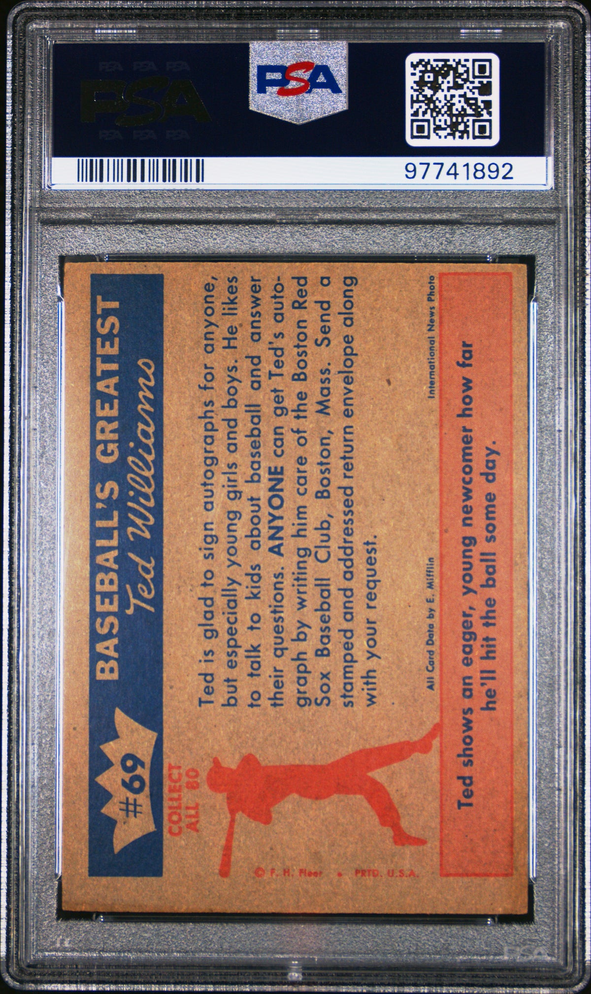 1959 Fleer Ted Williams A Future Ted Williams? PSA 5