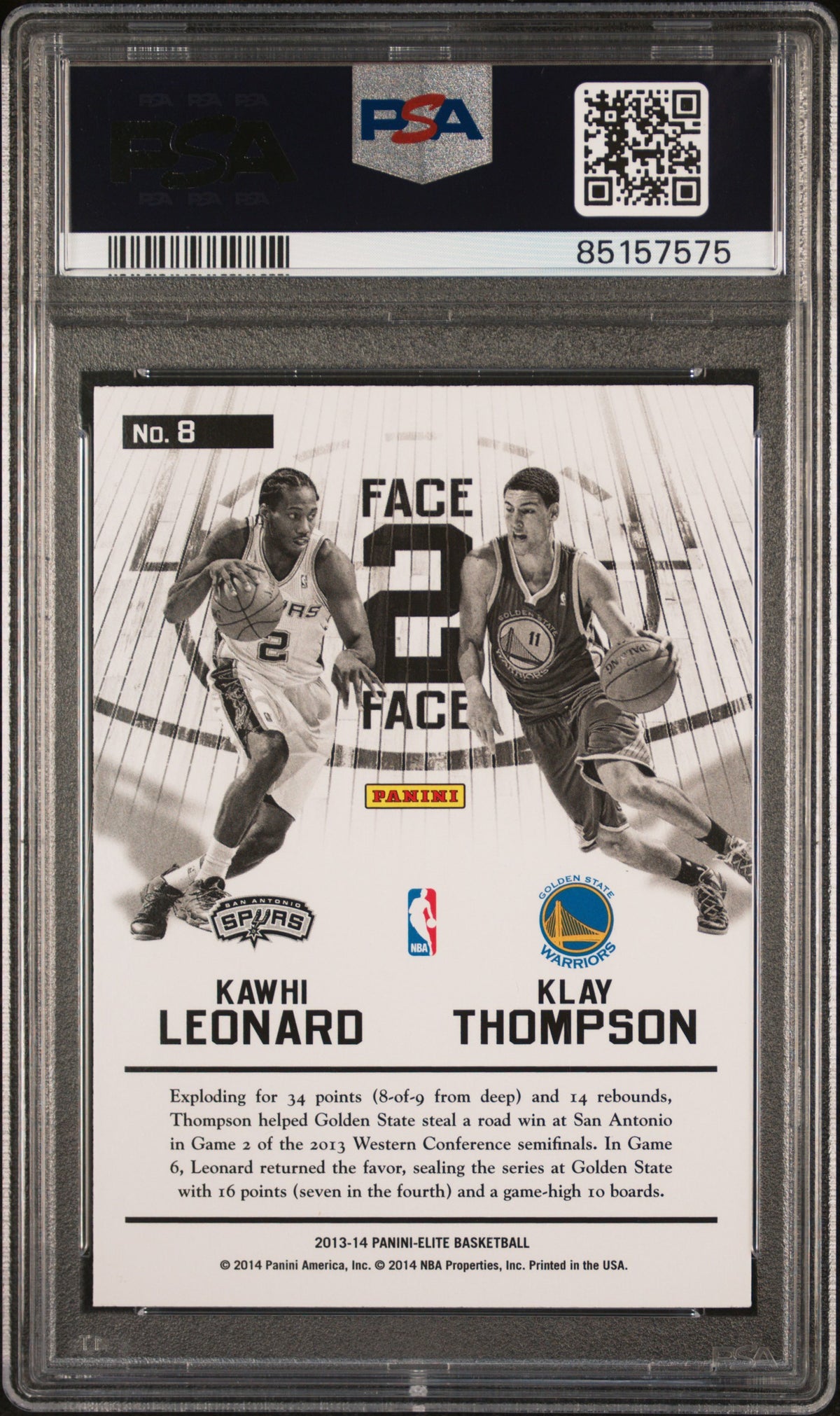 2013 Panini Elite Face 2 Face Leonard/Thompson Face 2 Face PSA 10