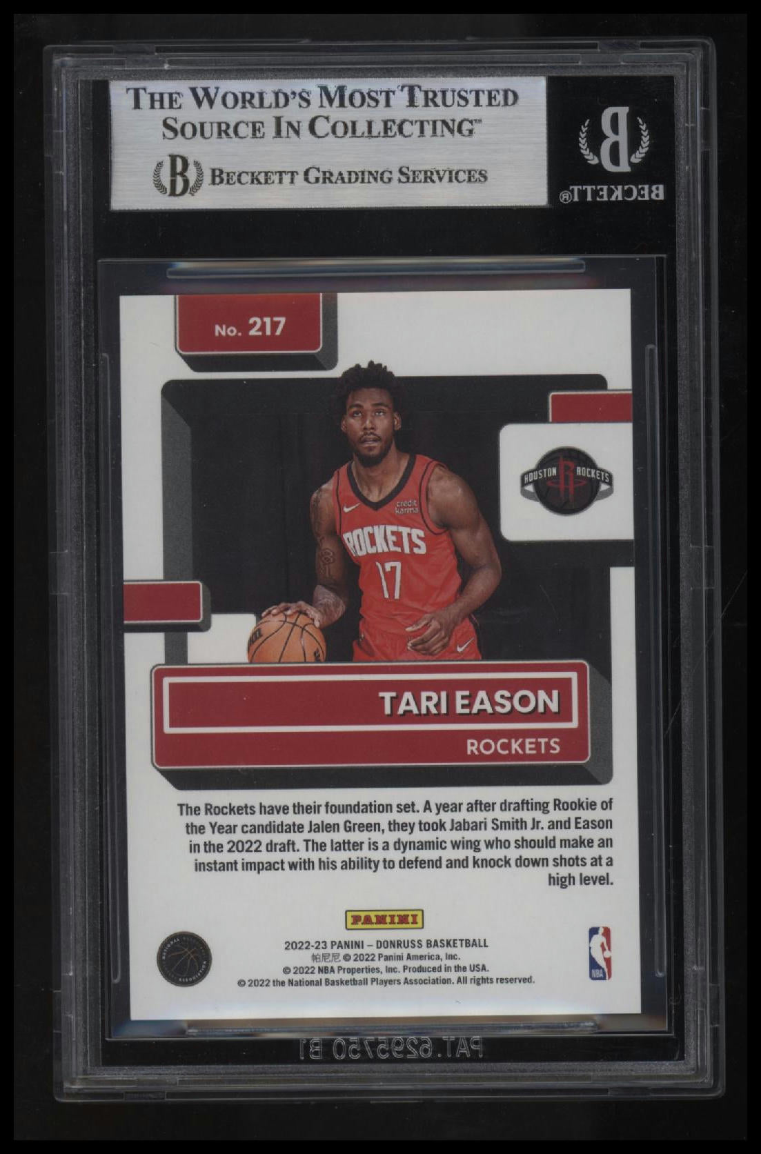 2022-23 Donruss Holo Gold Laser Tari Eason RR BGS 8.5