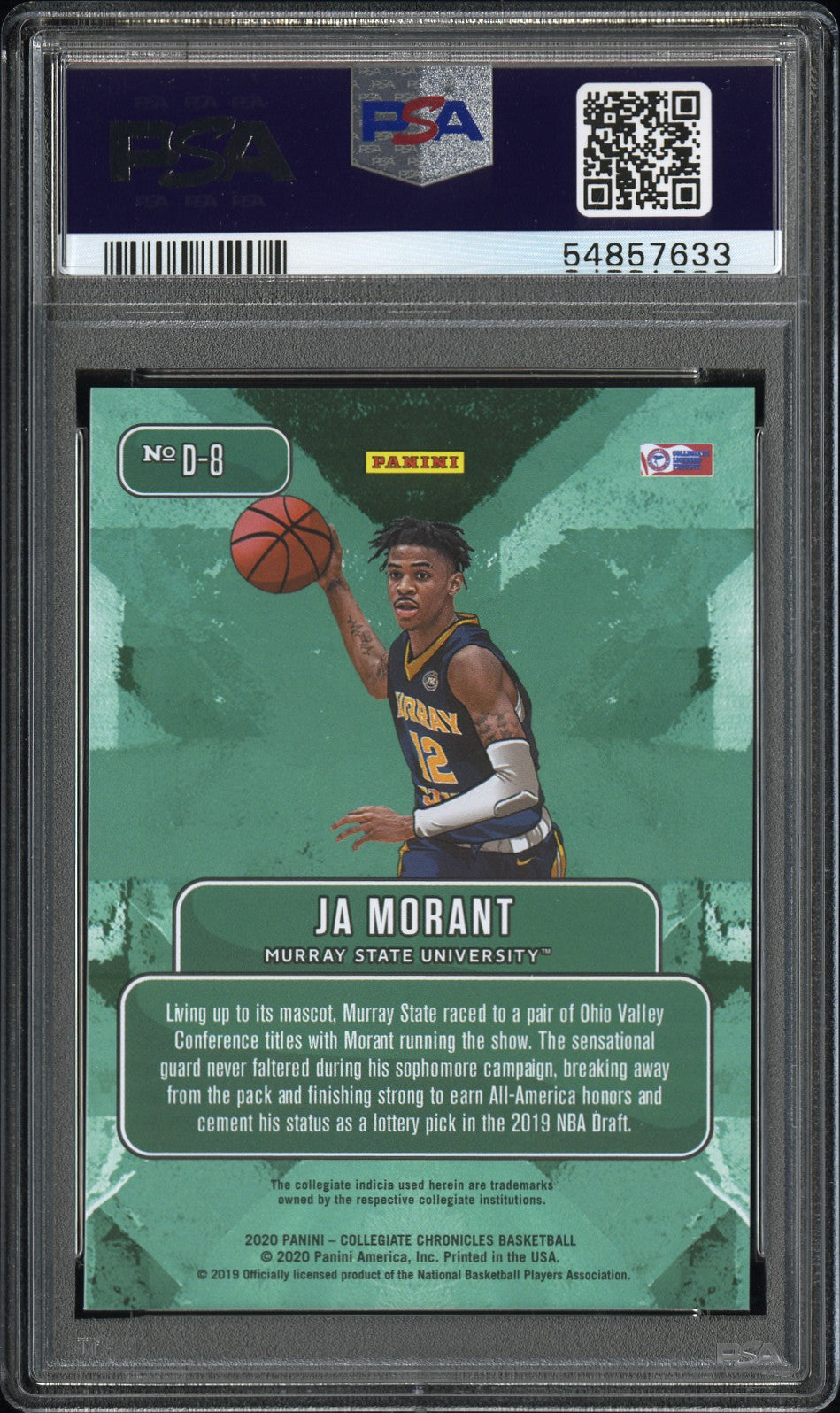 2020 Panini Prizm Draft Picks Downtown Ja Morant Downtown PSA 9