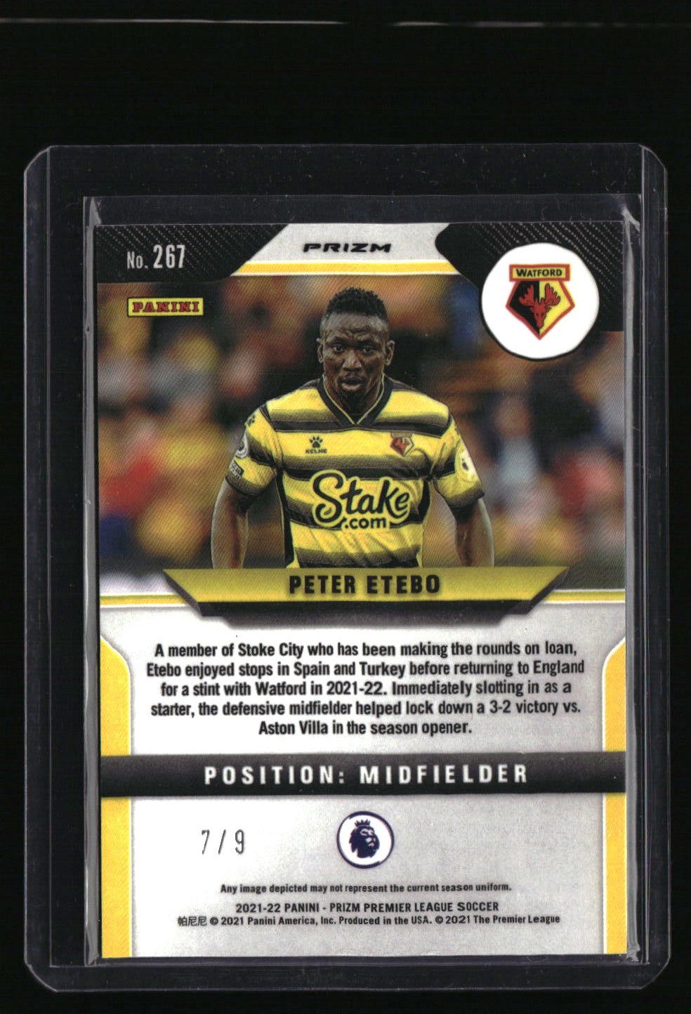 2021-22 Panini Prizm Premier League Peter Etebo Choice Prizms Green #/9