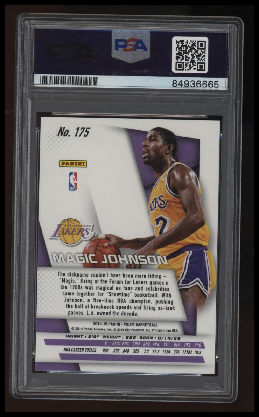 2014-15 Panini Prizm Magic Johnson On Card Auto