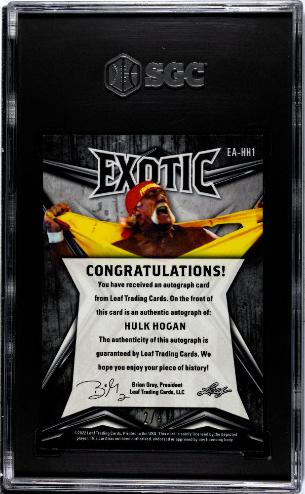 2022 Leaf Exotic #EA-HH1 Hulk Hogan Auto. Butterfly SGC 9.5