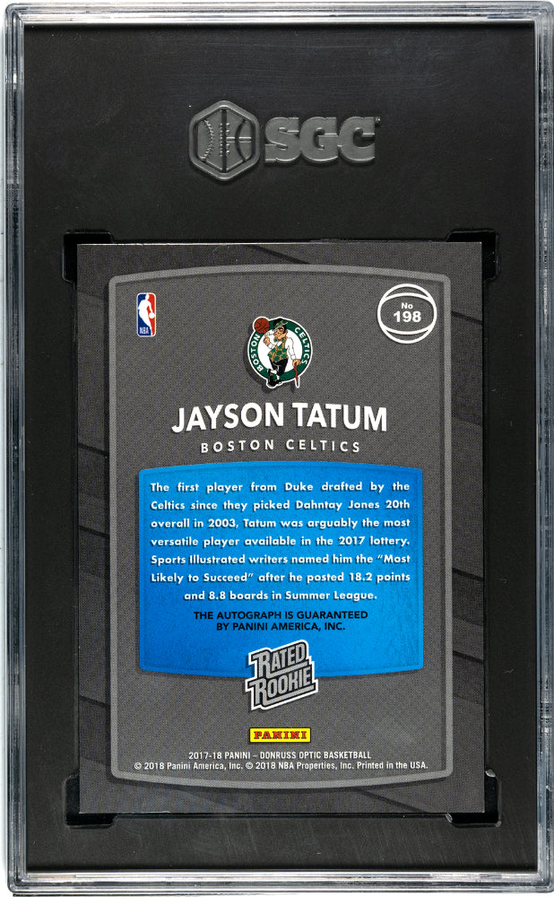 2017-18 Donruss Optic Jayson Tatum Auto. SGC 9.5