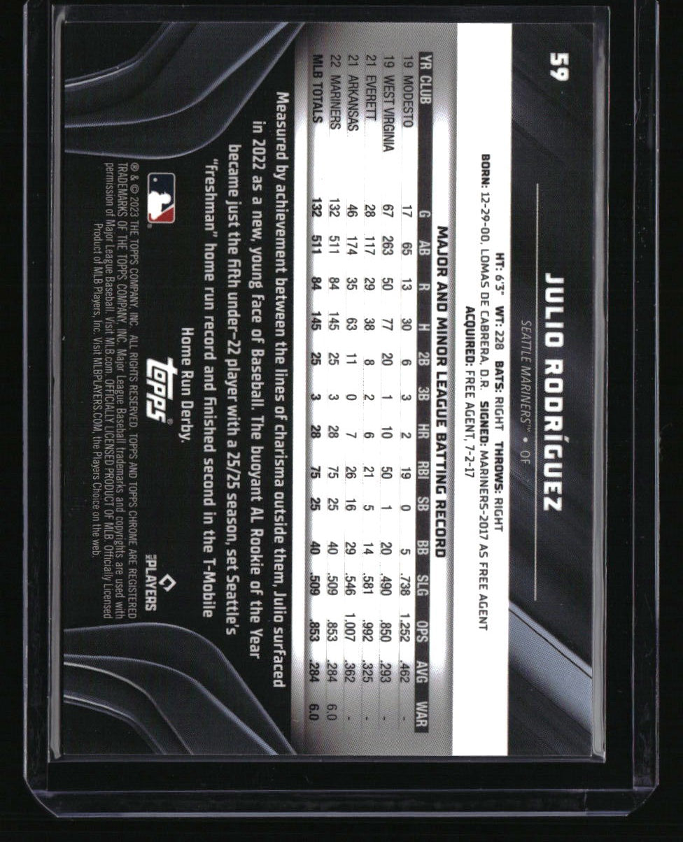 2023 Topps Chrome Black Julio Rodríguez Green Refractor #/99