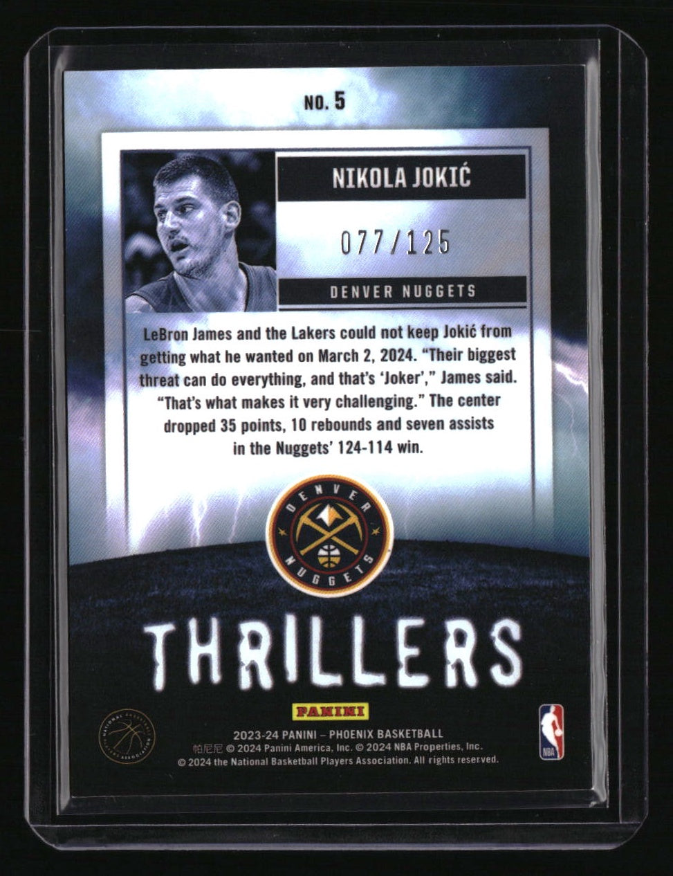 2023-24 Panini Phoenix Nikola Jokic Thrillers Red #/125