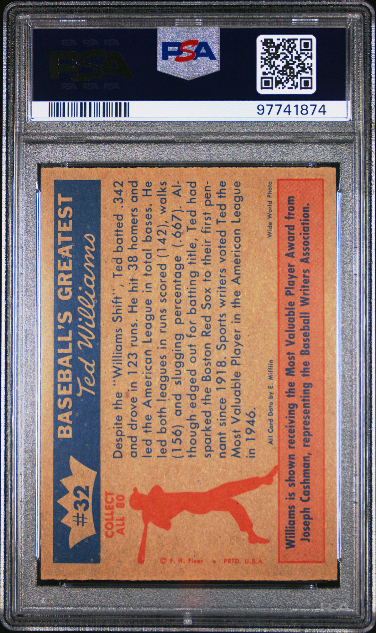 1959 Fleer Ted Williams 1946-Most Valuable Player PSA 6 97741874