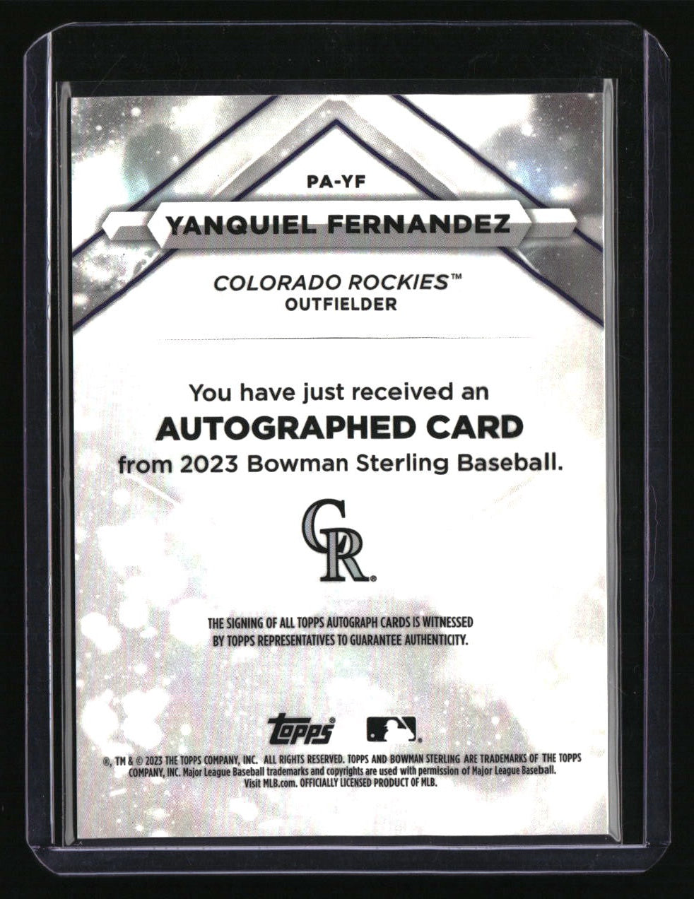 2023 Bowman Sterling Yanquiel Fernandez Prospect Autographs Red Refractors #/5