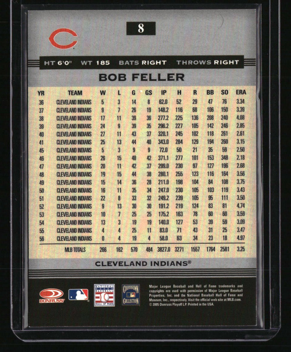 2005 Donruss Greats Bob Feller Signature Platinum HoloFoil