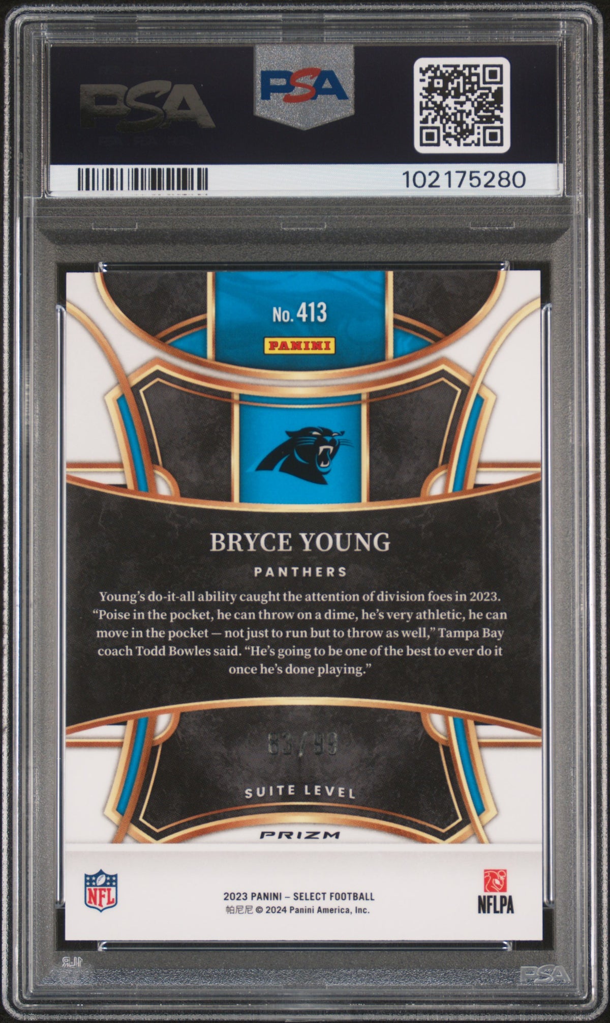 2023 Panini Select Bryce Young Blue Prizm PSA 10