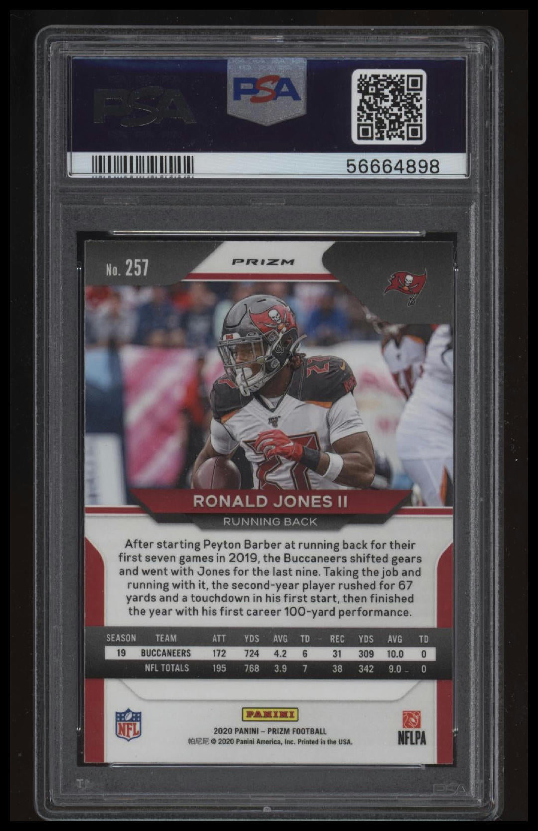 2020 Panini Prizm #257 Ronald Jones Ii Black &amp; White Checker PSA 9