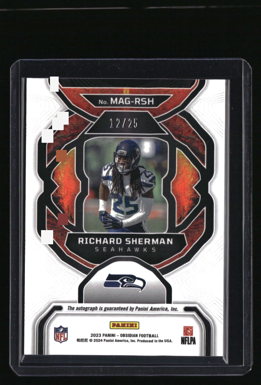 2023 Obsidian Richard Sherman Magmatic Signatures Electric Etch Green #/25