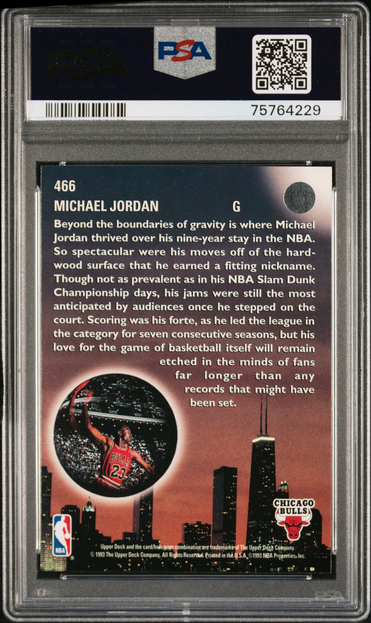 1993 Upper Deck #466 Michael Jordan PSA 10