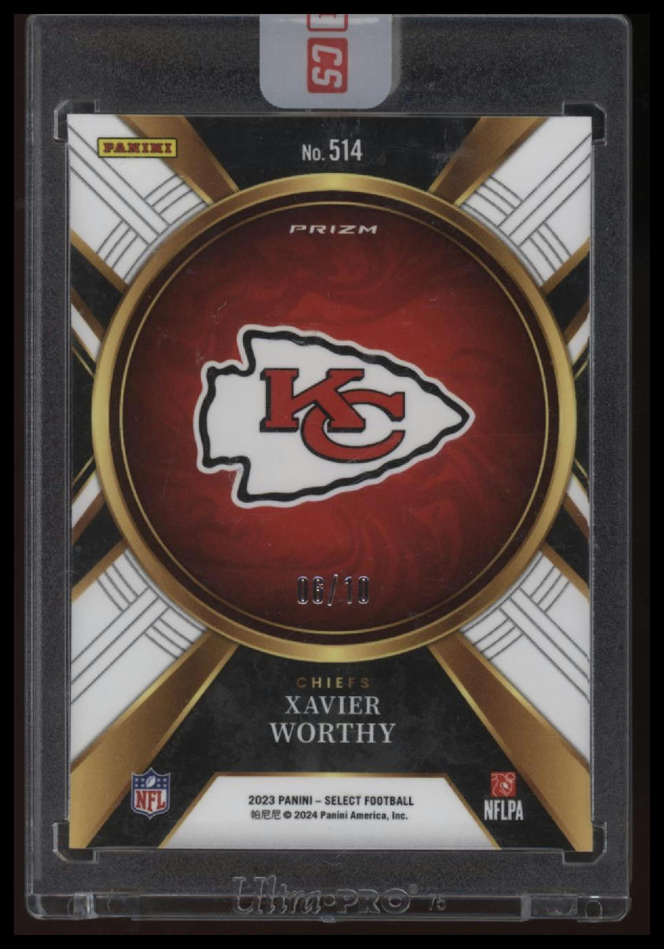 2023 Panini Select Xavier Worthy Gold Prizms #/10