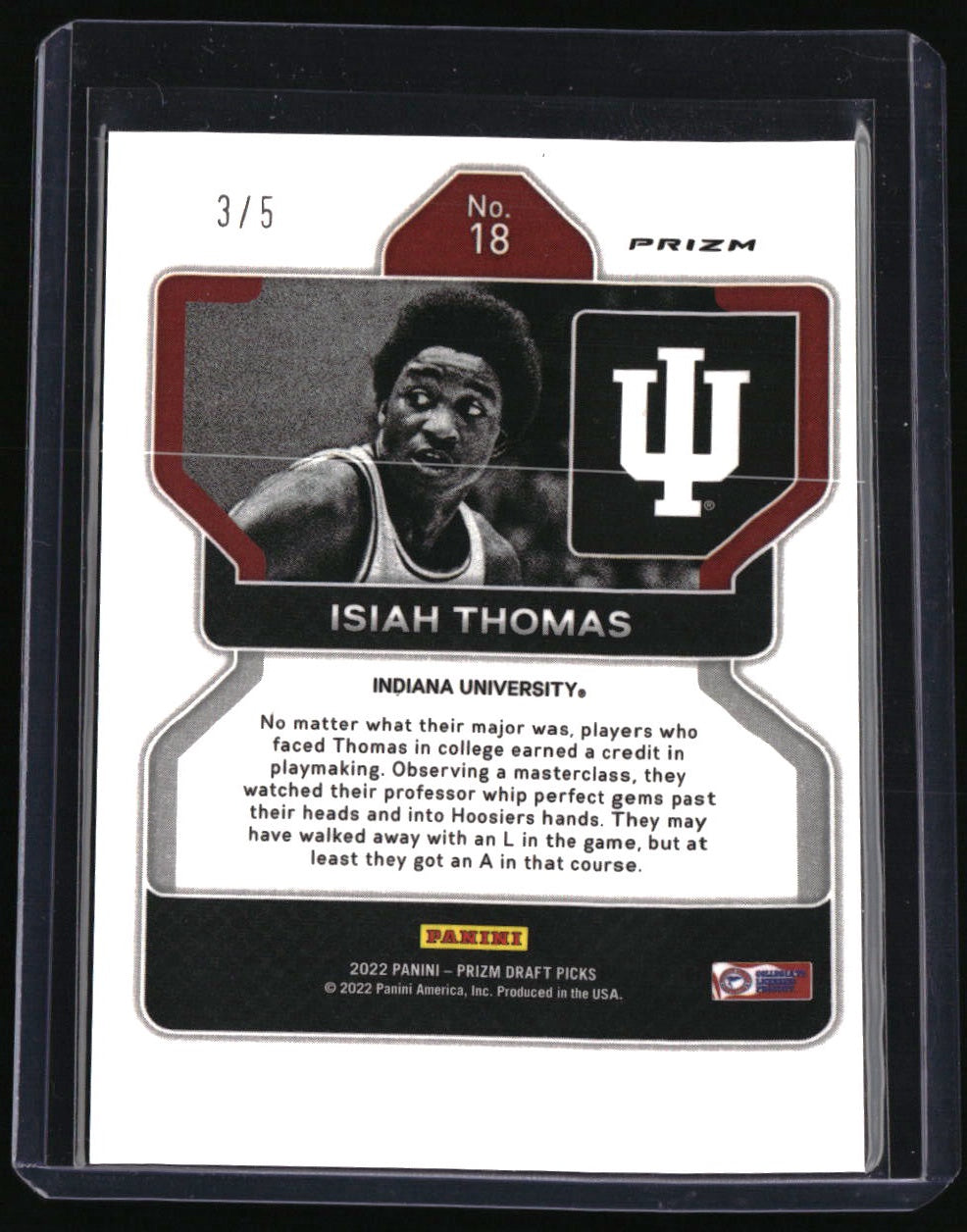 2022 Panini Prizm Draft Picks Isiah Thomas Black Gold #/5