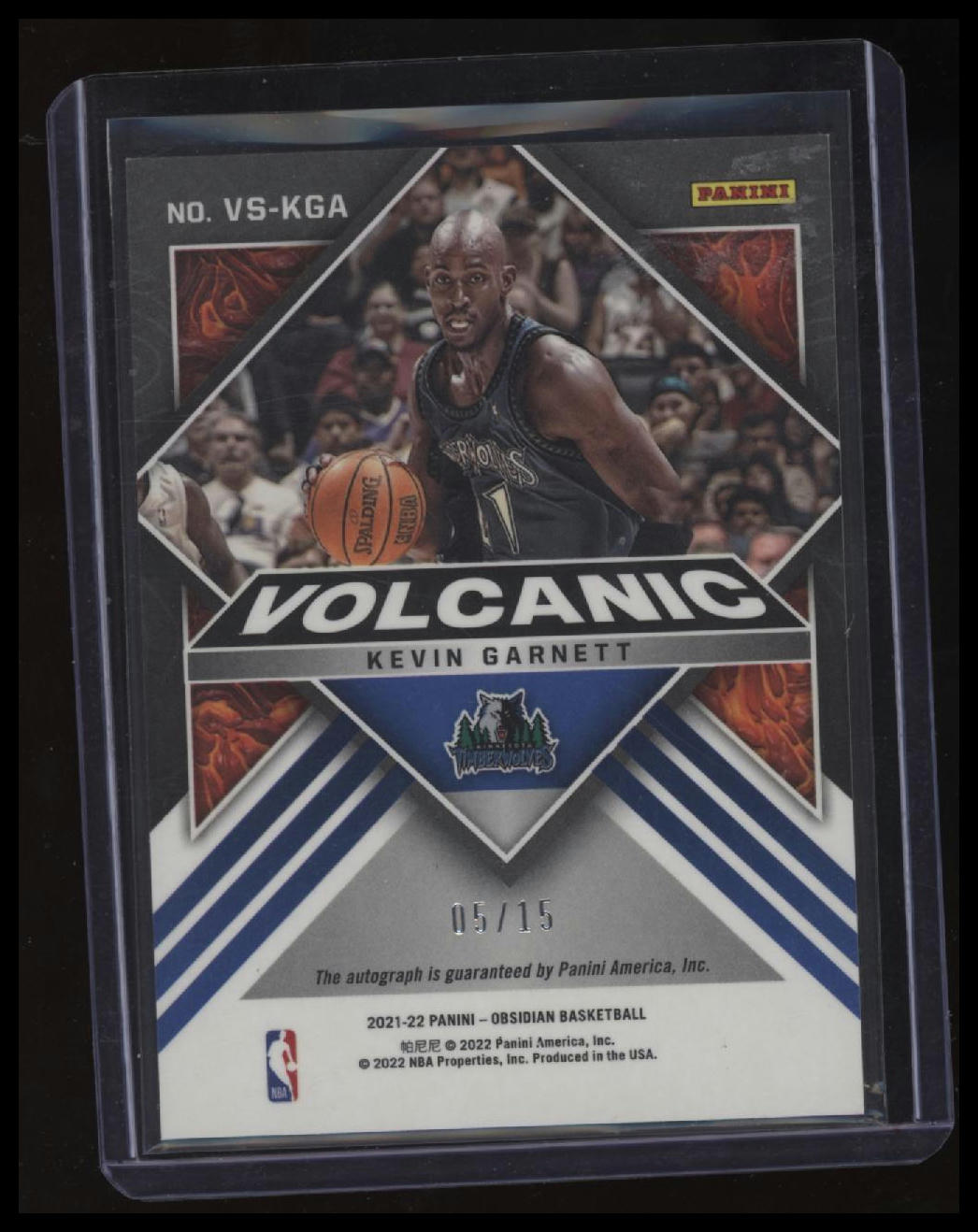 2021-22 Obsidian Kevin Garnett Volcanic Signatures Electric Etch Green #/15