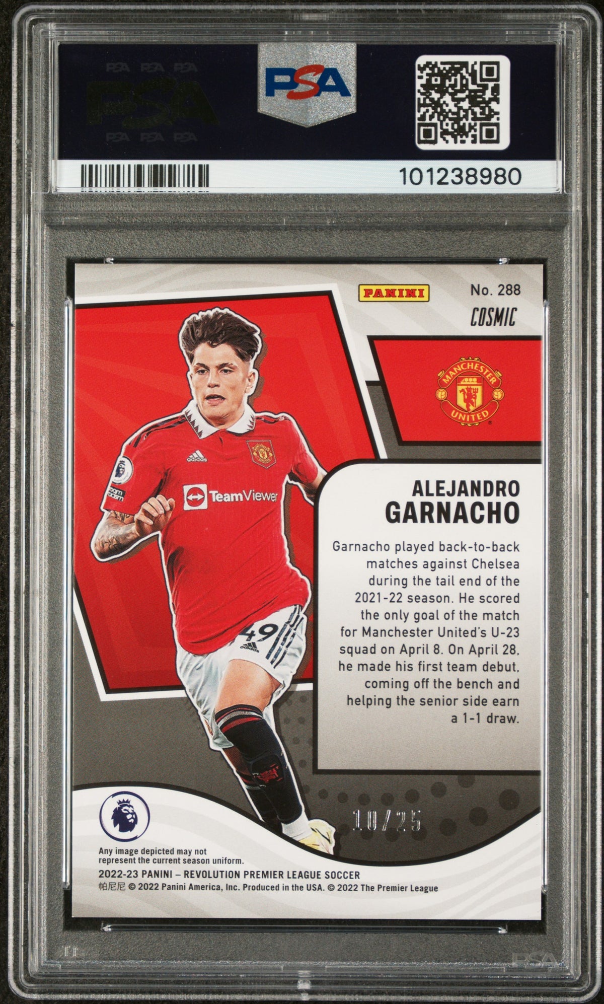 2022-23 Panini Revolution Premier League Alejandro Garnacho Cosmic PSA 9