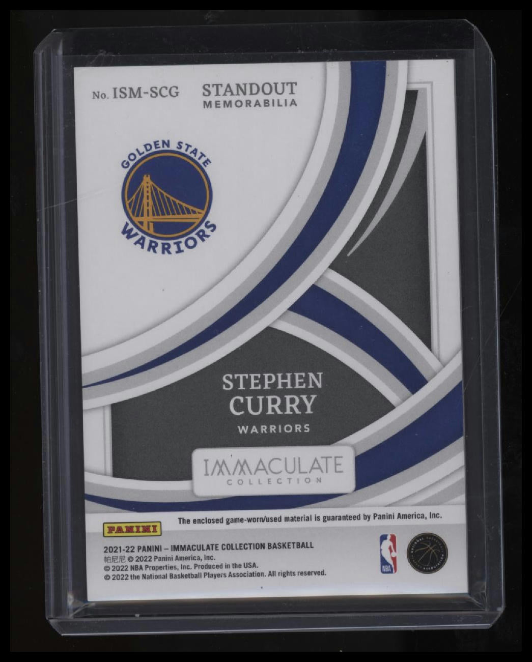 2021-22 Panini Immaculate Collection Stephen Curry Standout Memorabilia #/99