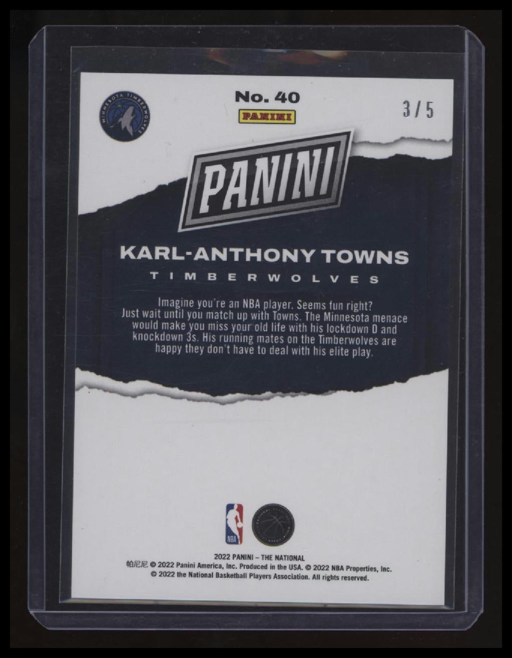 2022 Panini National Sports Collectors Convention Karl-Anthony Towns Green #/5