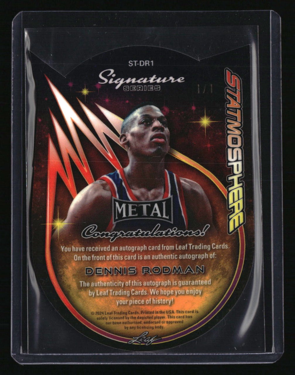 2024 Leaf Metal Dennis Rodman Statmosphere Auto 1/1