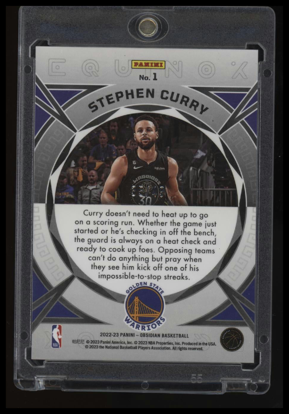 2022-23 Panini Obsidian Stephen Curry Equinox Purple #/49