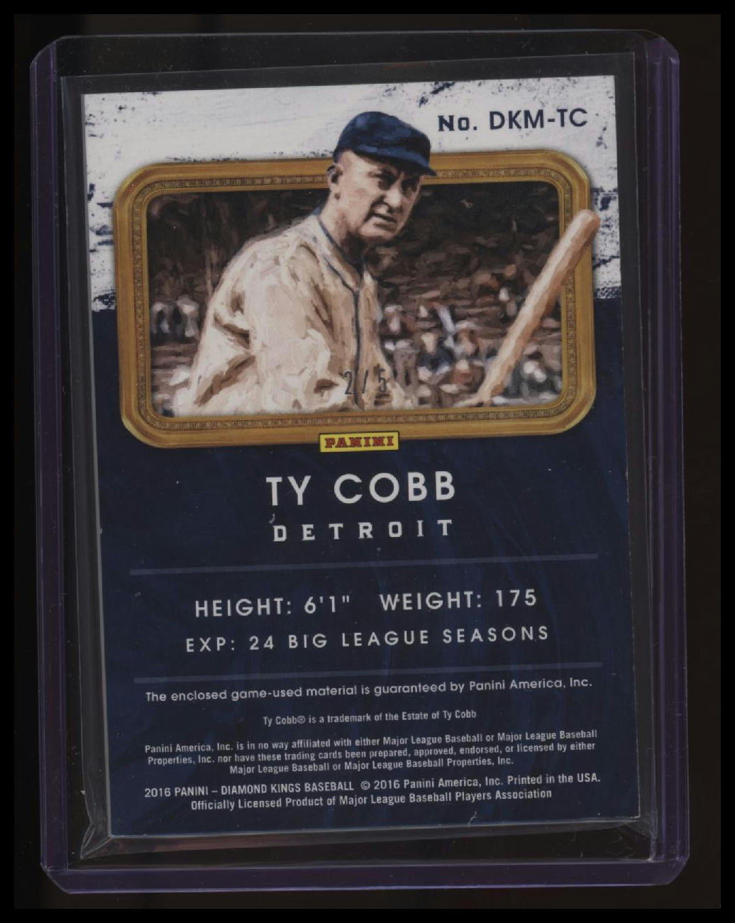 2016 Panini Diamond Kings Ty Cobb DK Framed Materials - Green #/5