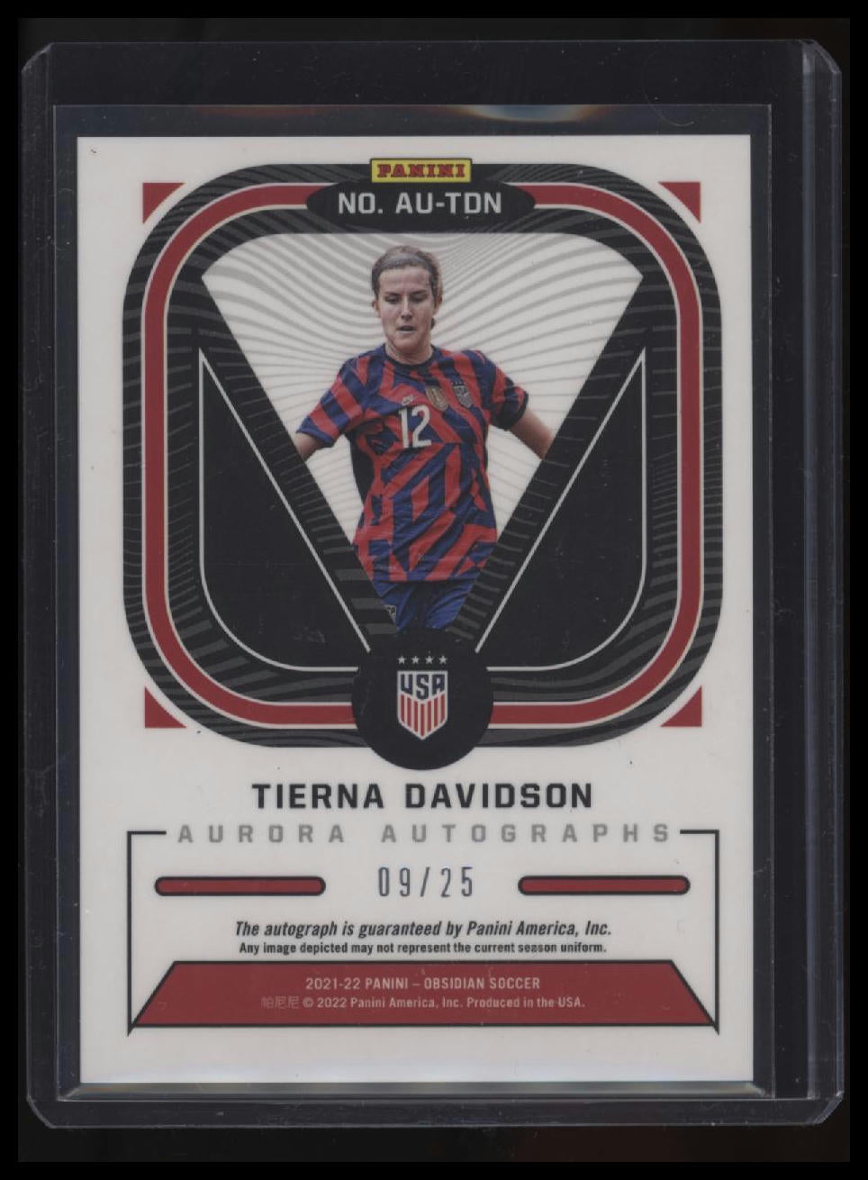 2021-22 Panini Obsidian Tierna Davidson Aurora Autographs Electric Etch Red #/25