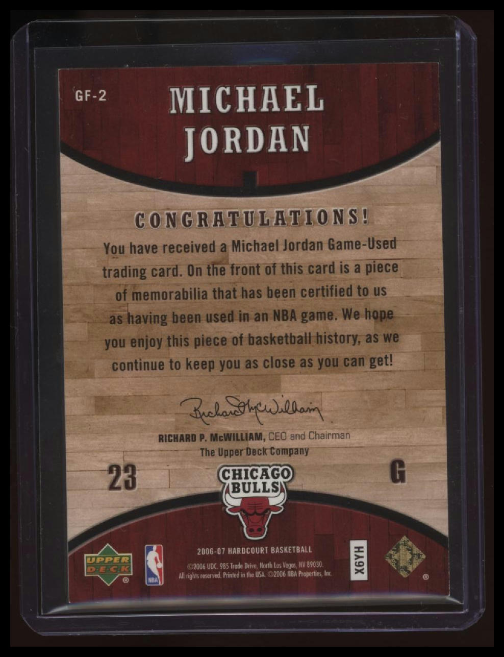 2006-07 Upper Deck Hardcourt Michael Jordan Game Floor