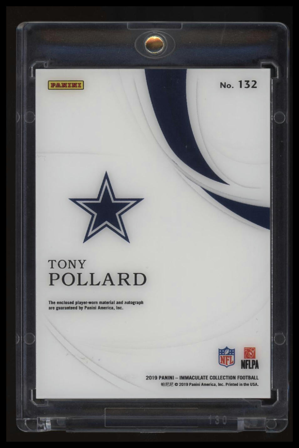 2019 Panini Immaculate Collection Tony Pollard NFL Shield #/1