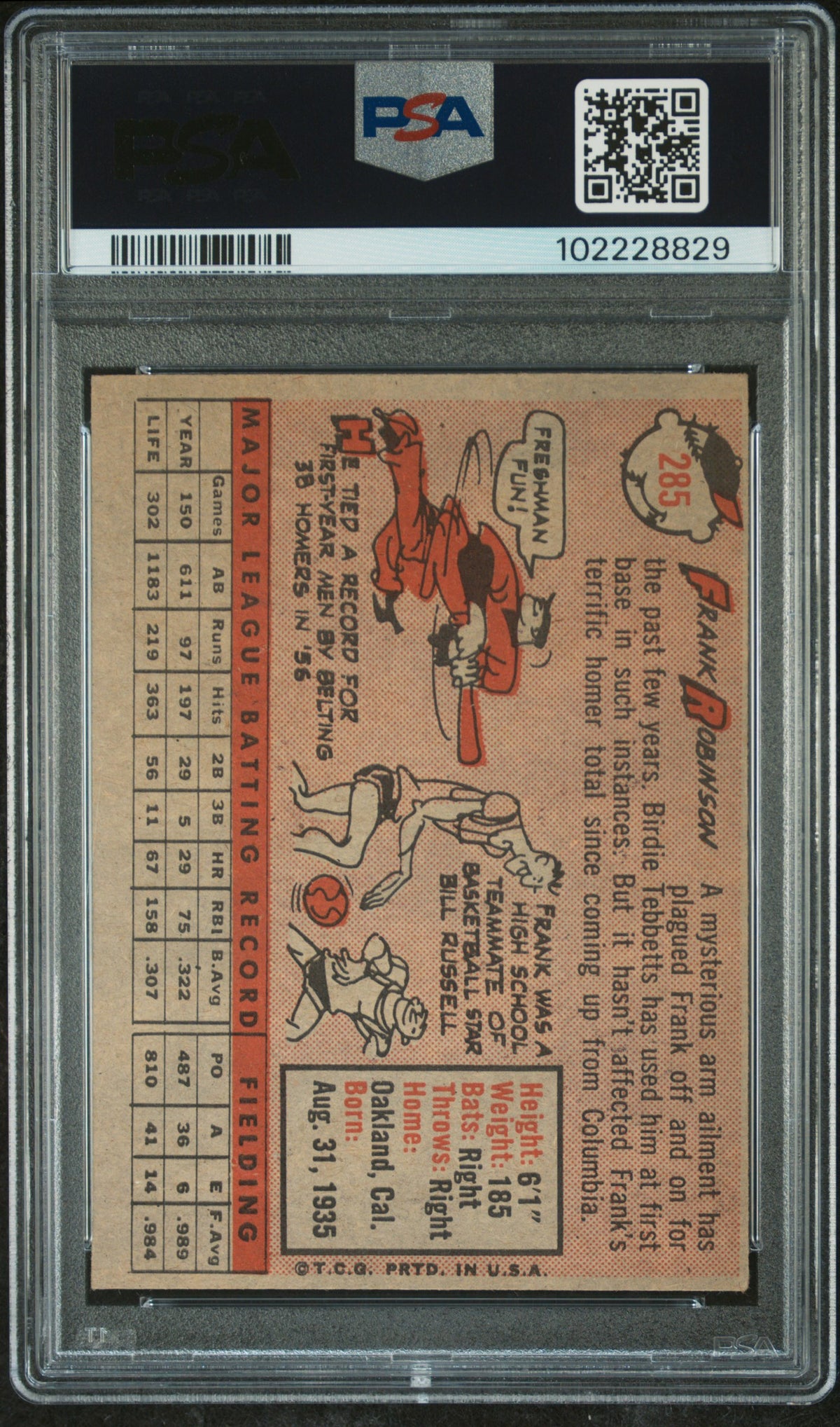 1958 Topps Frank Robinson PSA 5