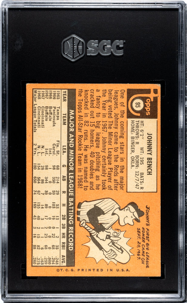 1969 Topps Johnny Bench SGC 4