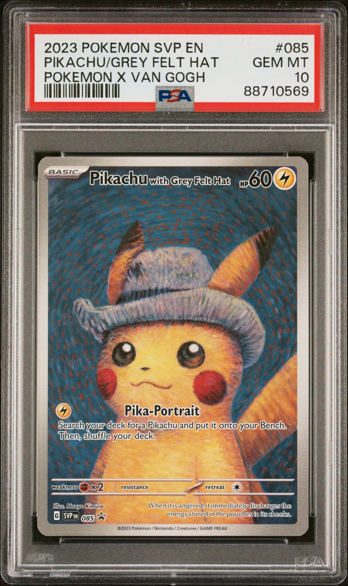 2023 Pokemon Svp Pikachu/Grey Felt Hat Pokemon X Van Gogh PSA 10 88710569