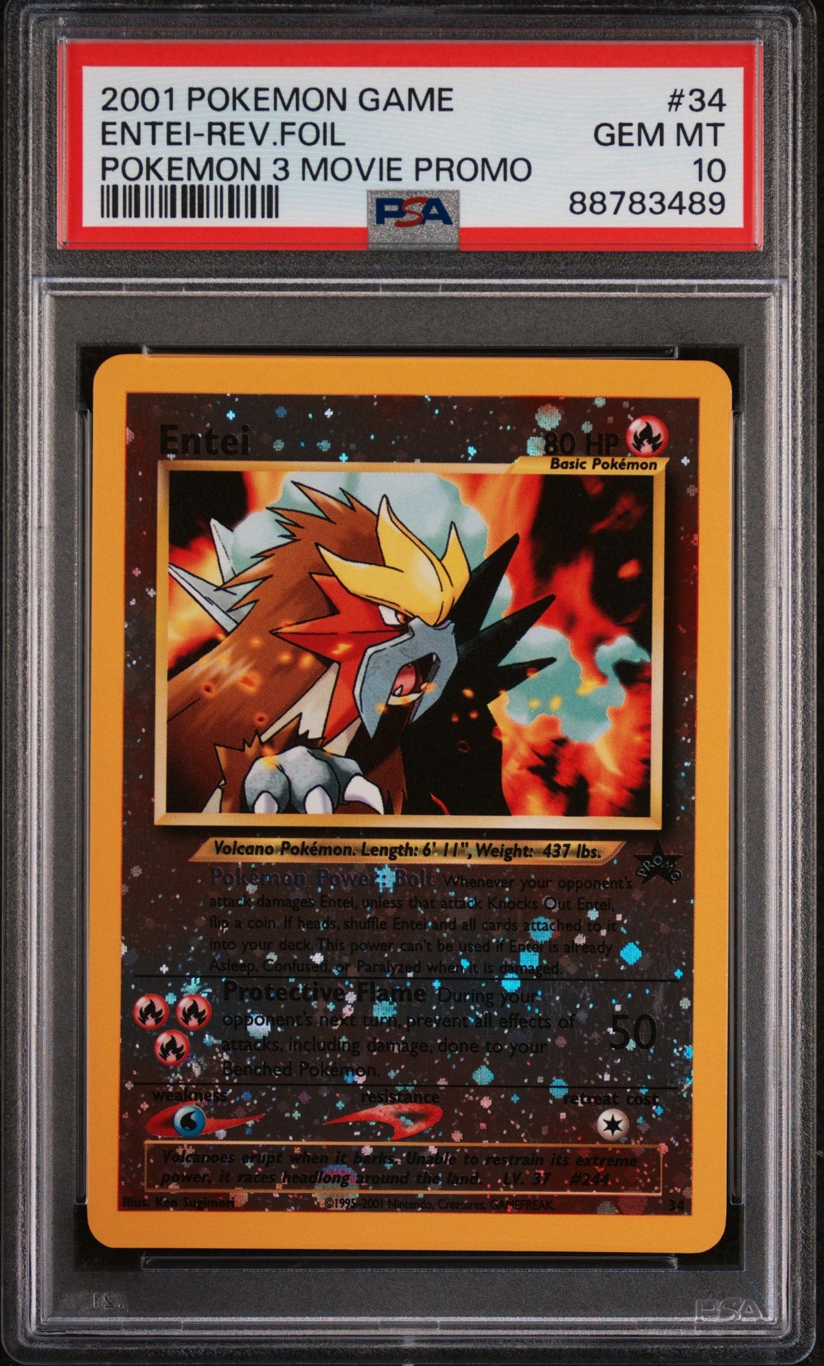 2001 Pokemon Game Movie Entei-Rev.Foil PSA 10 88783489