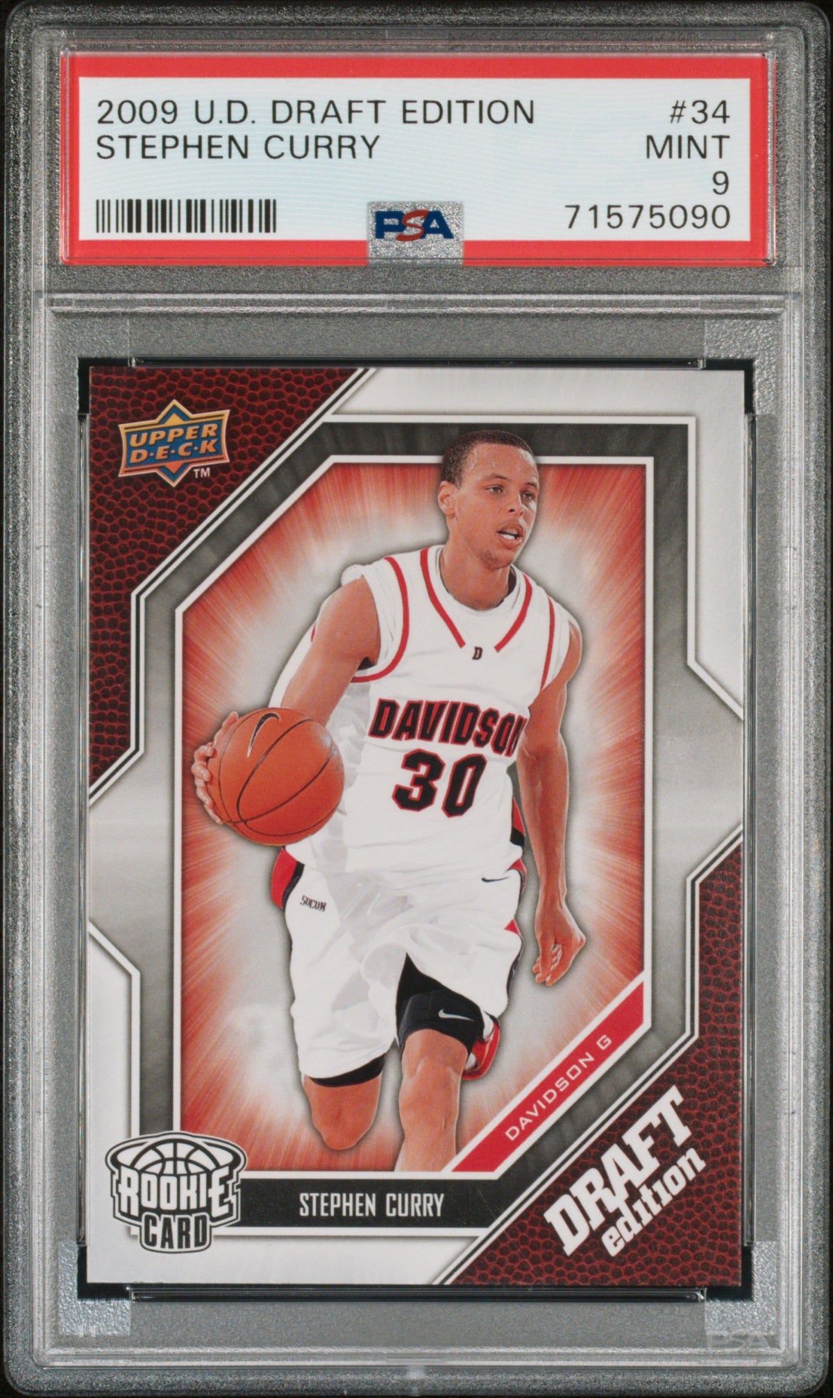 2009 Upper Deck Draft Edition Stephen Curry PSA 9