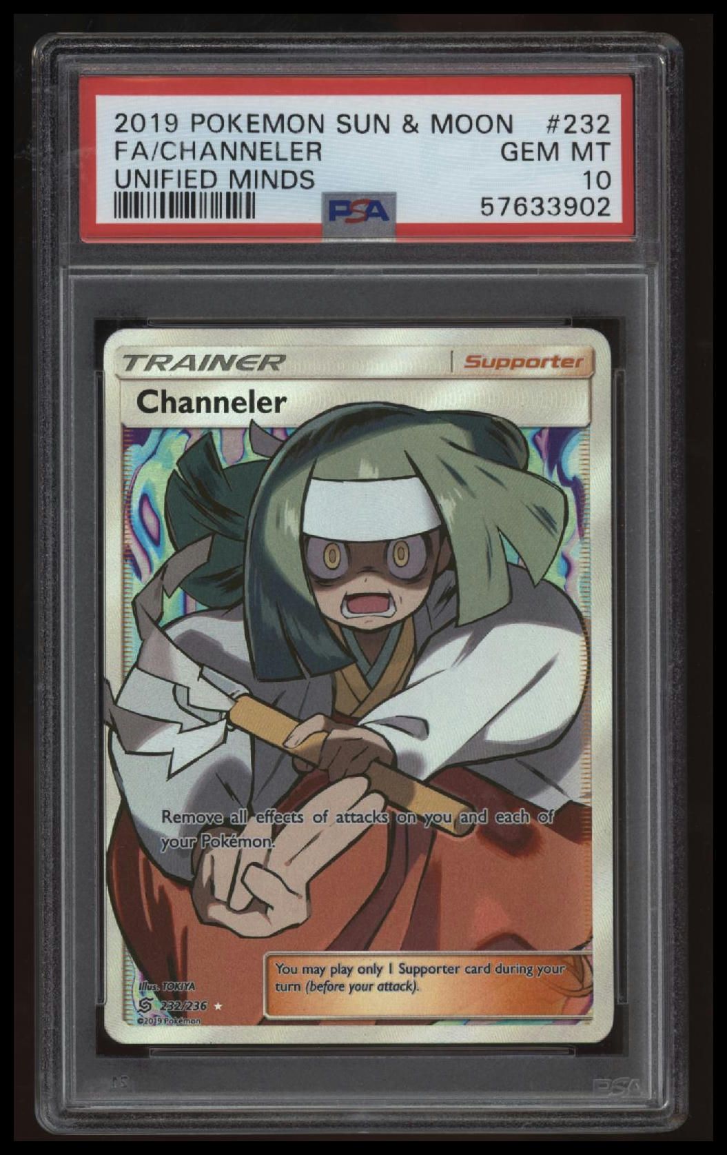 2019 Pokemon Sun &amp; Moon Unified Minds Fa/Channeler Unified Minds PSA 10