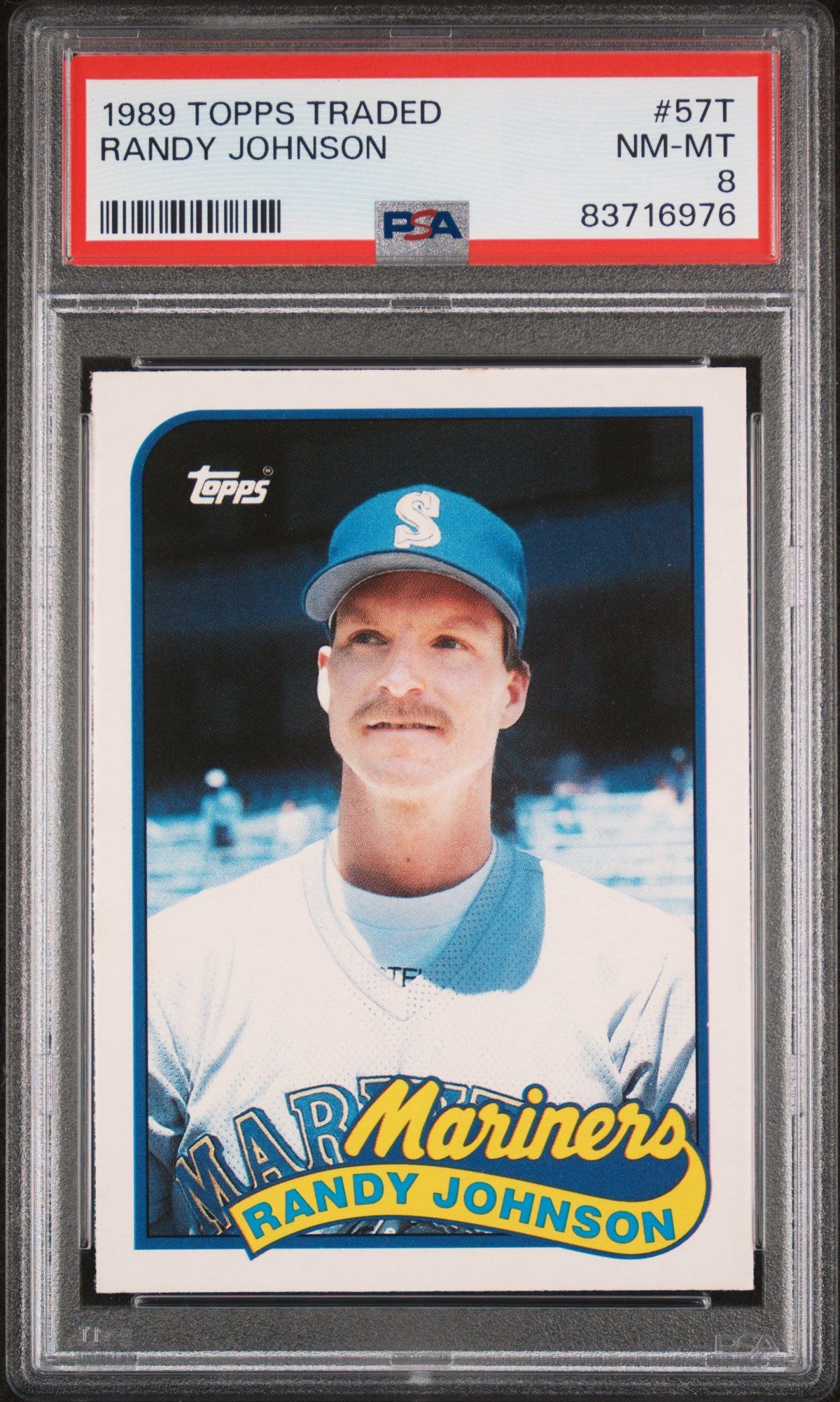 1989 Topps Traded Randy Johnson PSA 8