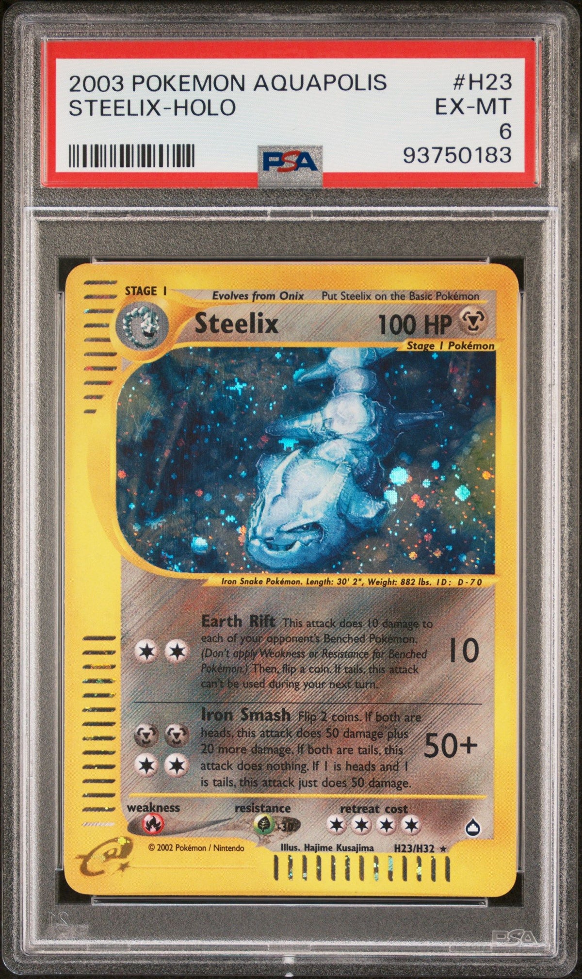 2003 Pokemon Aquapolis Steelix-Holo PSA 6