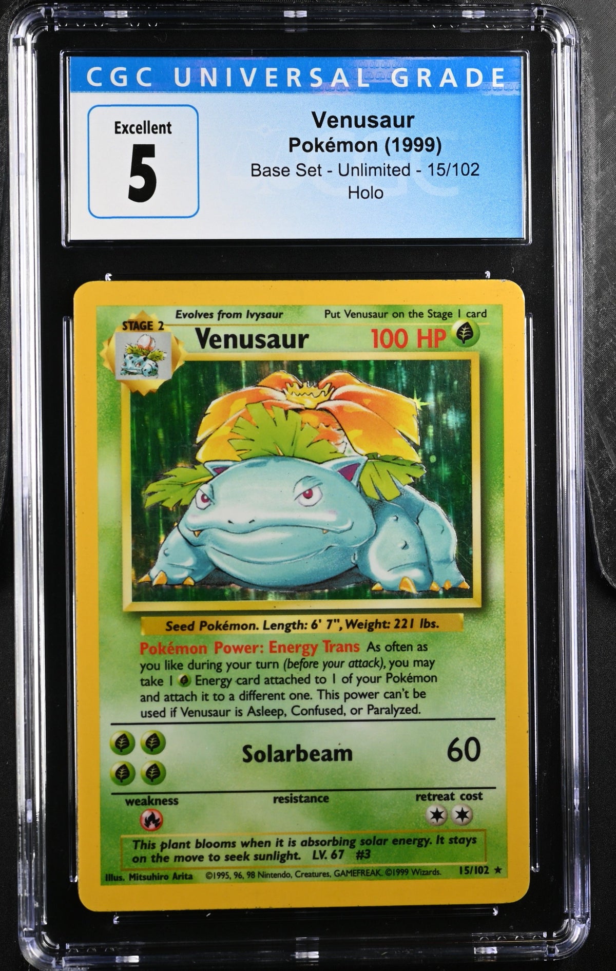 1999 Base Set - Unlimited Venusaur CGC 5