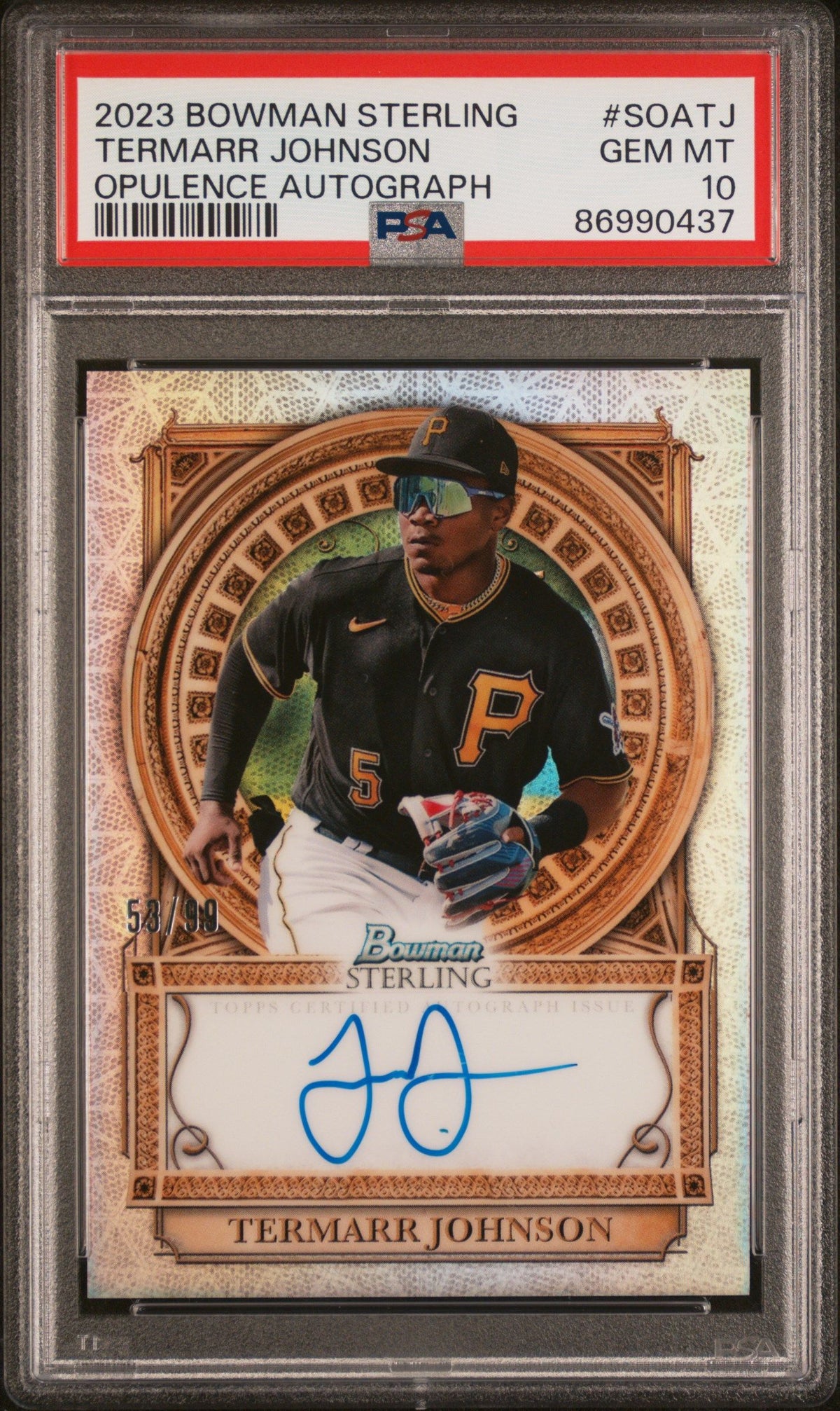 2023 Bowman Sterling Sterling Opulence Autographs #SOATJ Termarr Johnson PSA 10