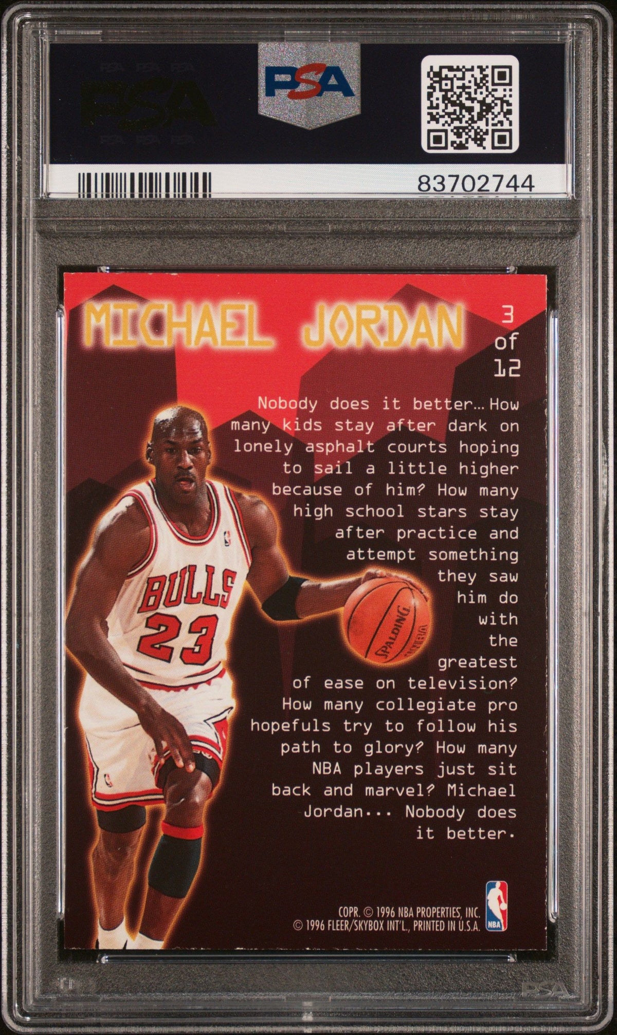 1995 Ultra Jam City #3 Michael Jordan PSA 7