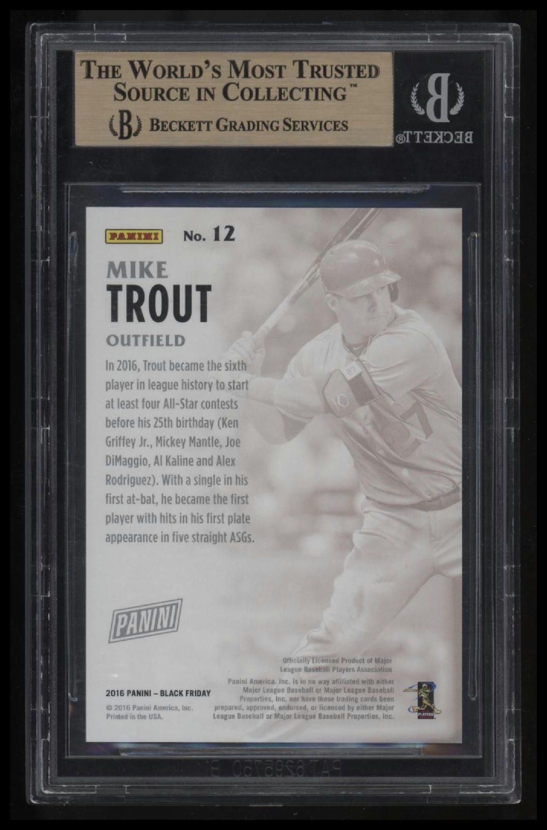 2016 Panini Black Friday Wedges Mike Trout BGS 9.5