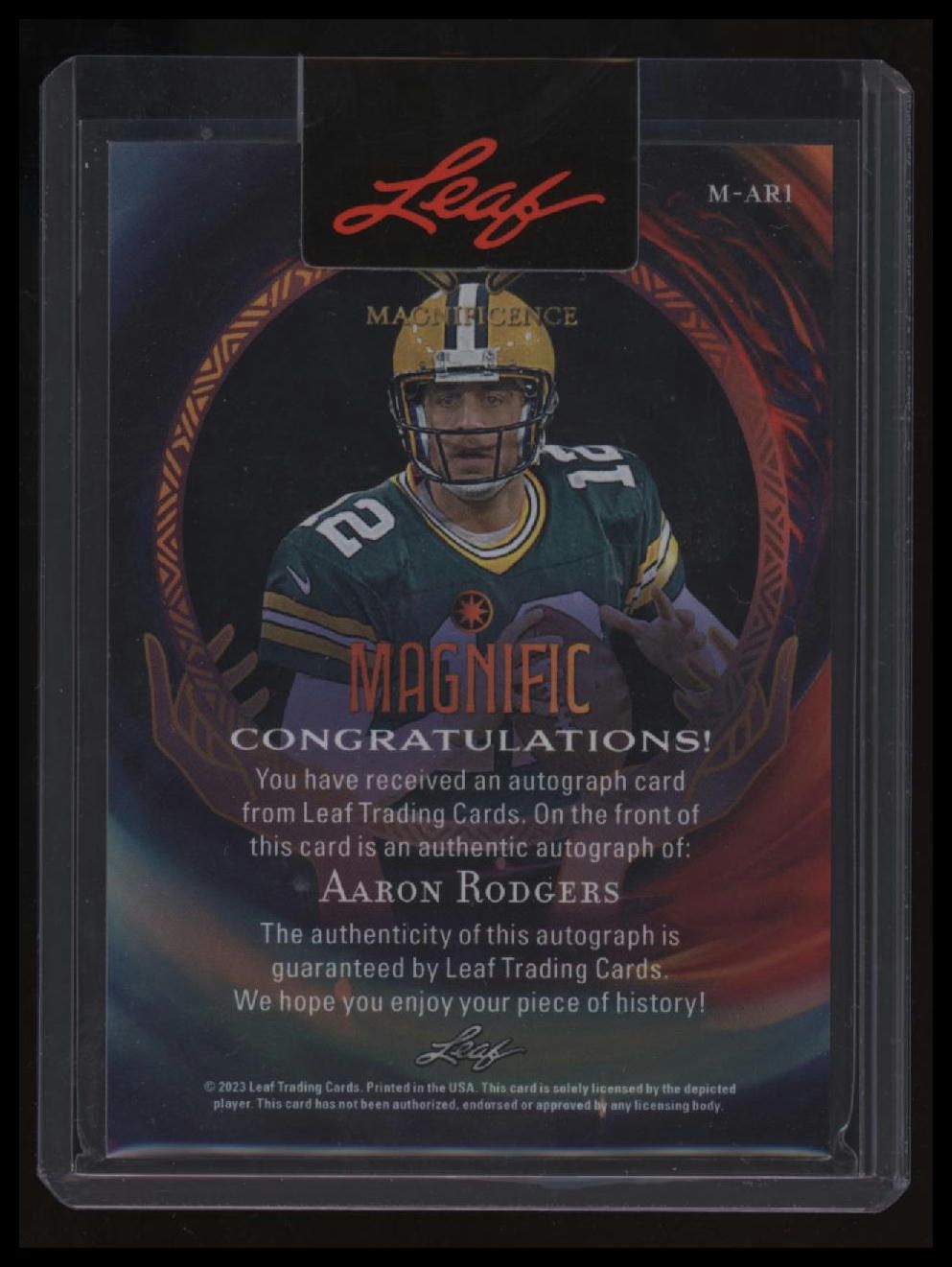 2023 Leaf Magnificence - Magnific Silver Holo Aaron Rodgers