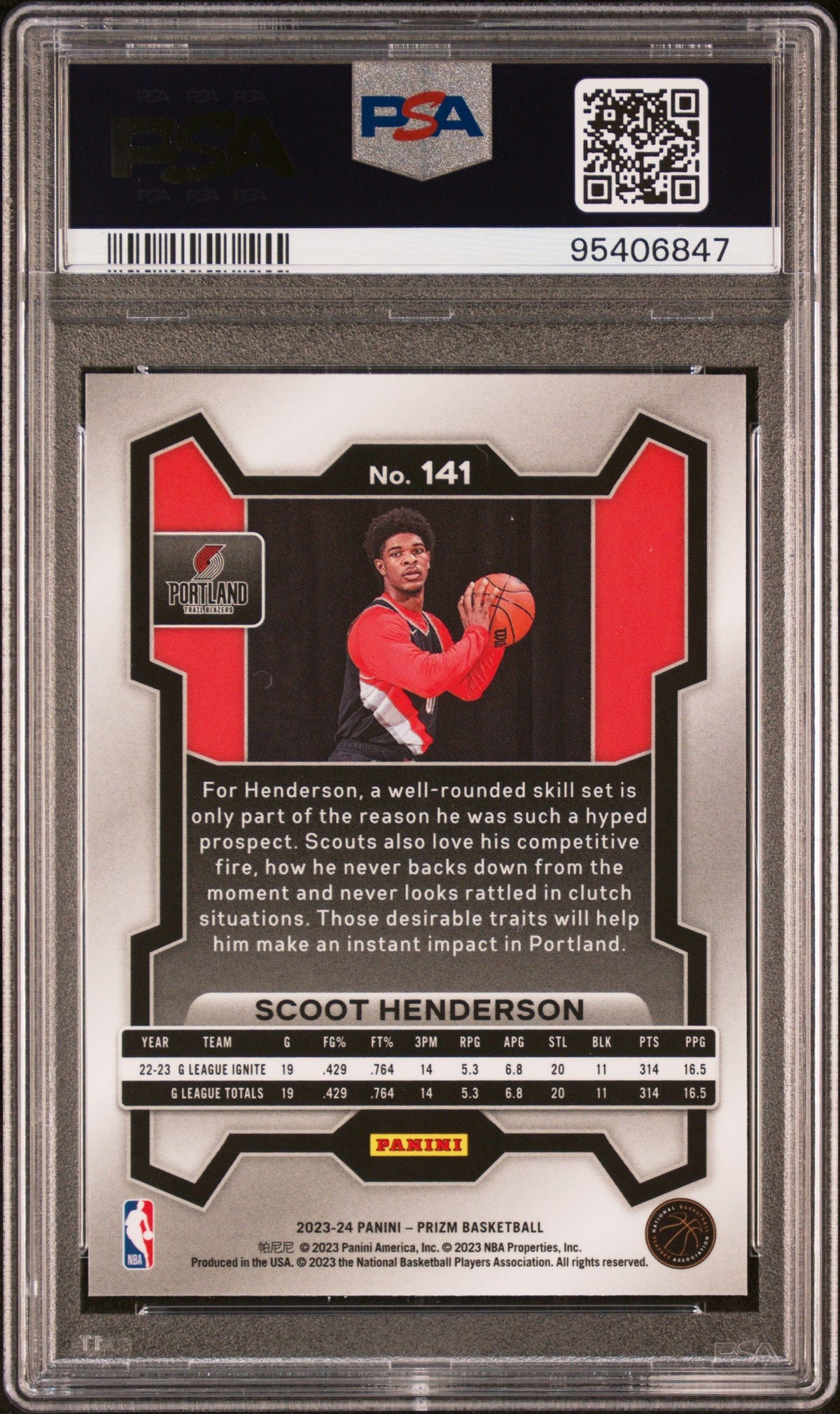 2023 Panini Prizm Scoot Henderson PSA 10