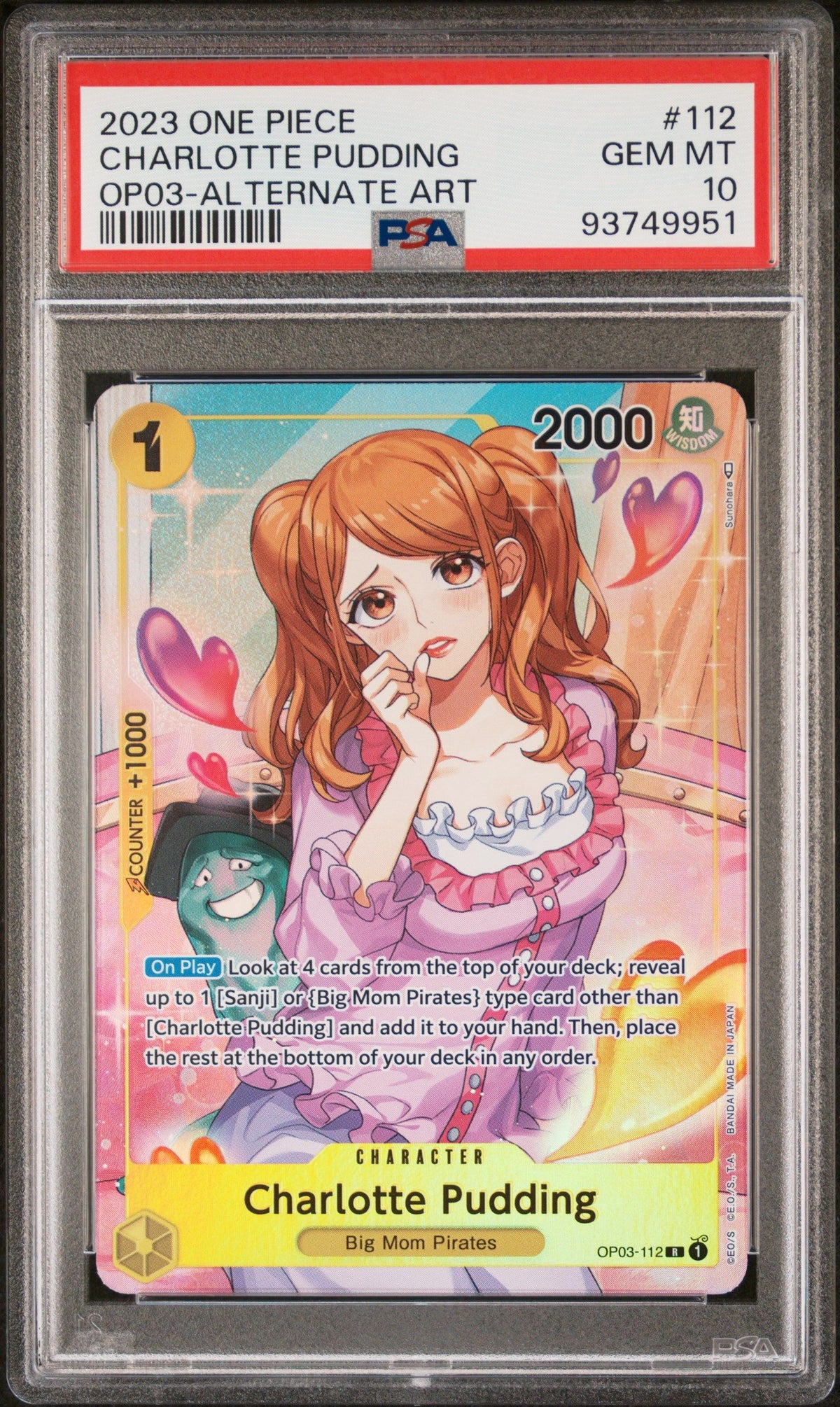 2023 One Piece Pillars Of Strength Charlotte Pudding Alt Art PSA 10 93749951