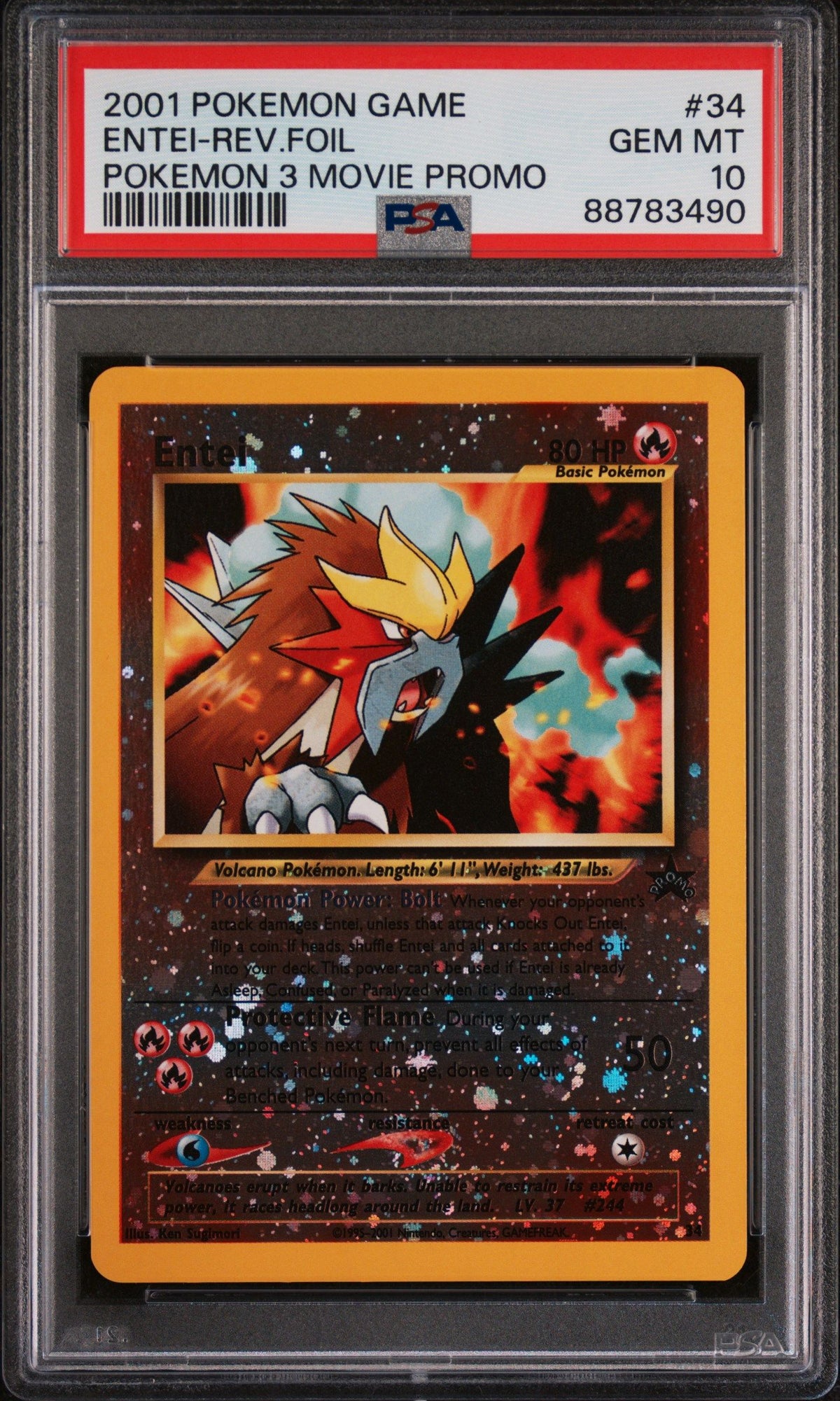 2001 Pokemon Game Movie Entei-Rev.Foil PSA 10 88783490