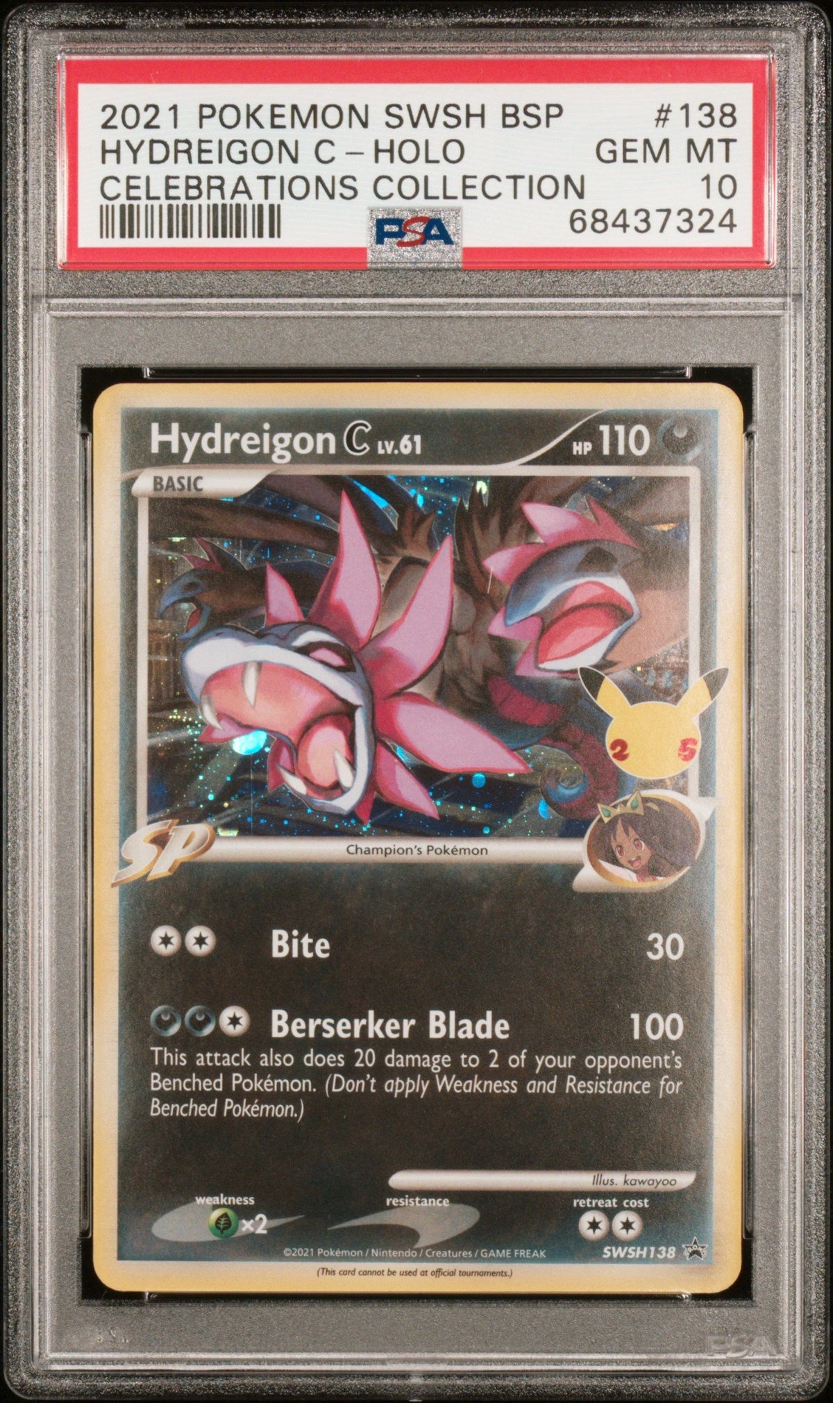 2021 Pokemon Swsh Black Star Promo Hydreigon C-Holo PSA 10