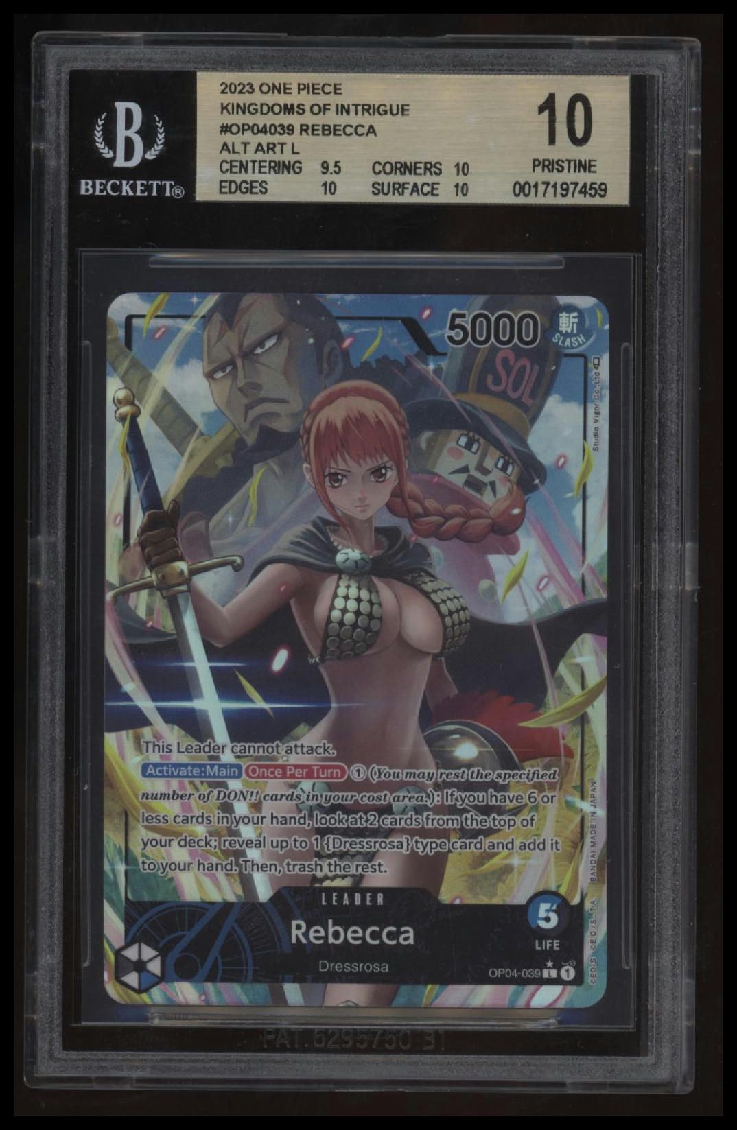 2023 One Piece Kingdoms of Intrigue Rebecca ALT ART L BGS 10.0