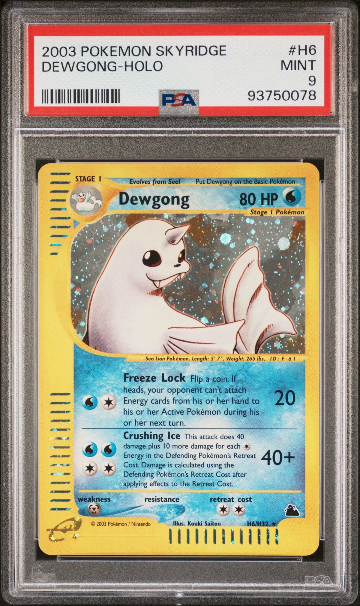 2003 Pokemon Skyridge Dewgong-Holo PSA 9